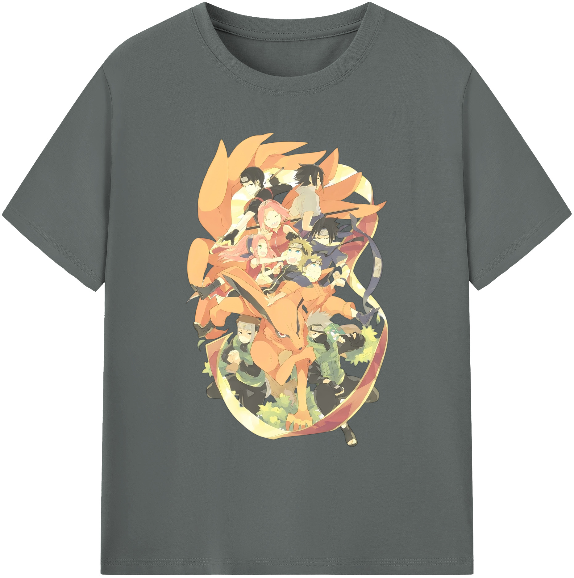 （画像用） NARUTO -ナルト- うずまき ナルト Uzumaki Naruto 綿100％ メンズ半袖Tシャツ｜肌触りやわらか＆通気性
